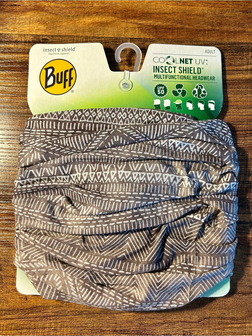 Buff Gray Geometric Multifunctional Headwear